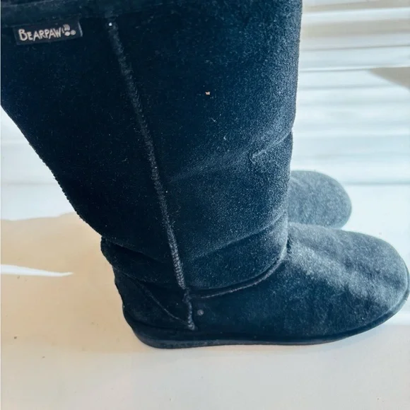 BearPaw Black Suede Winter Boots size 9 - Picture 7 of 12